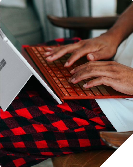 Hands on laptop